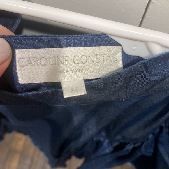 Caroline Constas Denim Ruffle Top - Picture 2 of 3